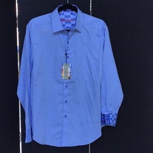 Robert Graham baby blue long sleeve shirt